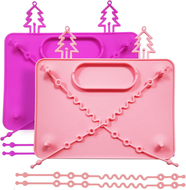ZYATKSML 2 Pack Baby Silicone Mat, Silicone Placemat for Infants to Toddlers, Baby