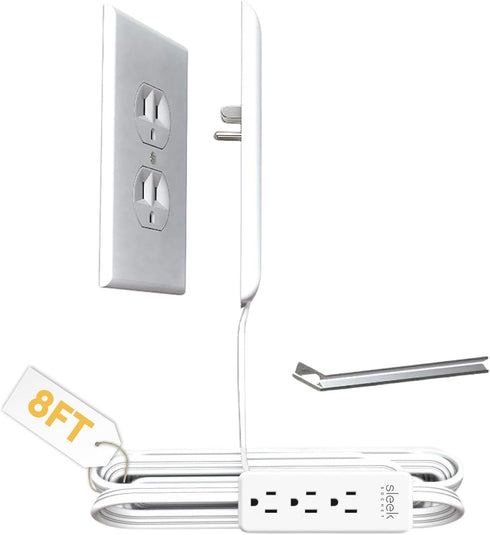 sleek socket No Shock Child Protector, Outlet & Plug Concealer with Protective Cord Clips,