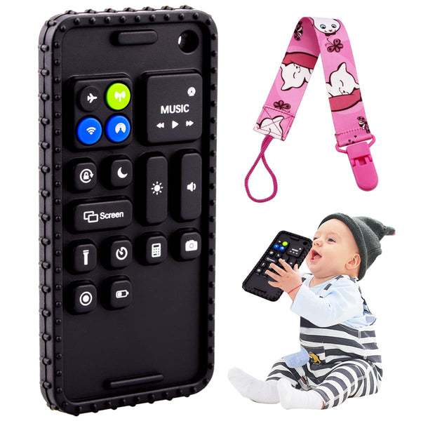 Baby Phone Teething Toys for Babies 0-3, 0-6, 6-12 Months | Soft Silicone Baby Cell Phone Teethers Toys