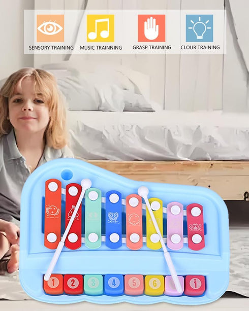 Liyujuping 2 1 8 in Piano Xylophone for Toddlers, Multicolored Cause and Effect Toys Baby Xylophone, Musical Instrument