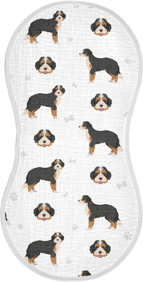 vvfelixl Burp Cloths Bernedoodle Dog for Baby Boy Girls Baby Washcloths Burp
