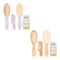 KeaBabies Wooden Baby Hair Brush Set for Newborns, Toddlers - Soft Goat
