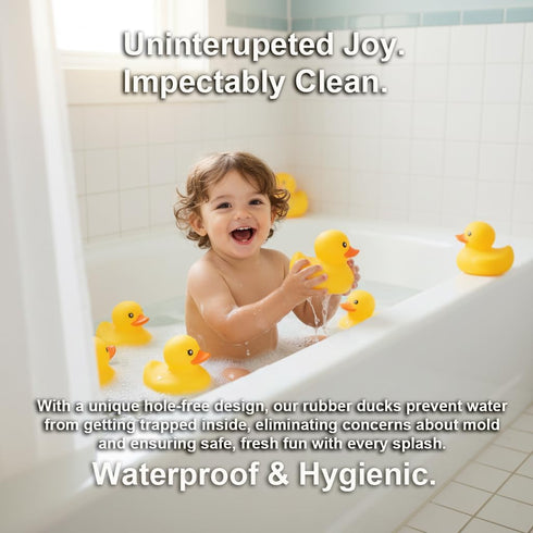 2 3.2 Inch Waterproof No Squeak No Hole No Bebe Noise Kalafona Pcs Rubber Funny Yellow Ducky Duck Bath Pool Toy Without