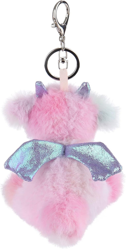 Apricot Lamb Cute Plush Dragon Dinosaur Stuffed Animal Keychain for Kids Bag, Purse, Backpack, Handbag (5 Inches)