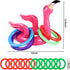 Camlinbo 15 Pcs Inflatable Flamingo Pool Toys, Ring Toss Pool Game, Hawaiian Beach Toys for Kids Adults