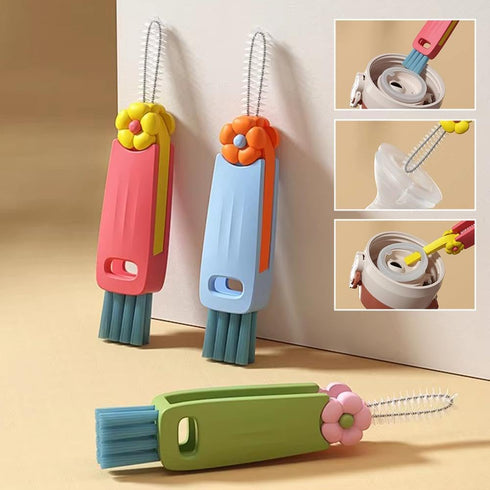 generic 3 1 Set Lid,180 in Cup Lid Cleaning Brush for Narrow Gaps,Multifunctional Crevice Cleaner for Baby Bottle