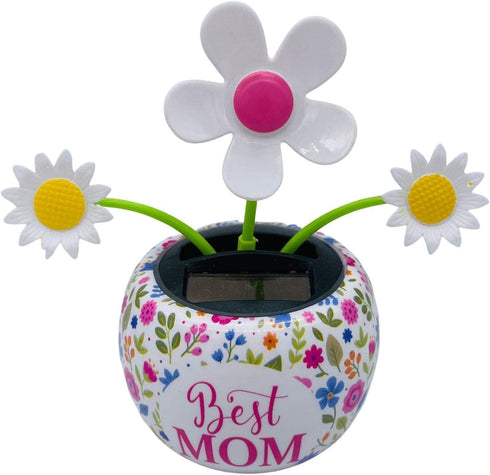 White Solar Dancer Figure - Solar Powered Dancing Car Dashboard Decor for Home and Desk