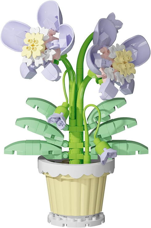 Jollcnoia Orchid Mini Flower Potted Bonsai Building Toy Blocks Particle Flower Botanical