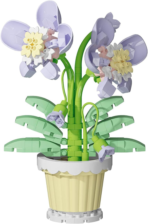 Jollcnoia Orchid Mini Flower Potted Bonsai Building Toy Blocks Particle Flower Botanical