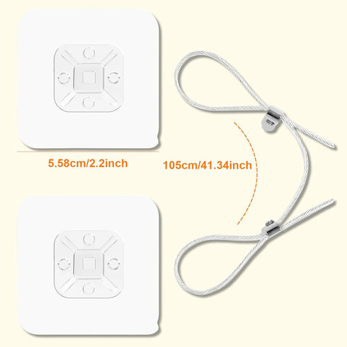 JIUDONE 42" (2 Pack+4 Adjustable TV Safety Straps Spare Adhesive Pad),No-Drill Adhesive Anti-Tip Furniture Anchors Kit