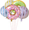 6PCS Big Donut Foil Balloons, Large Mylar Doughnut Balloons for Birthday Party Wedding Decoration Baby Shower