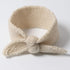 IZUS Baby Girl Turban Headband - Warm Rabbit Knot Hair Band, Knit Head Wrap for Newborn, Toddler, Children (Red + Beige)