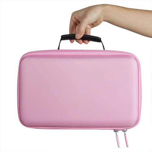 Hermitshell Travel Case for Building Blocks - Fits 30/62 Pieces, Up to 100 Pieces (Pink)