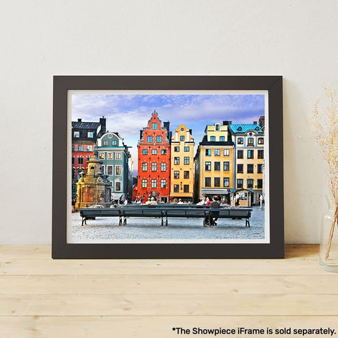 Old Town of Stockholm Jigsaw Puzzles 1000 Pieces for Adults, Popular Touristic Attraction Sweden Wooden Puzzle