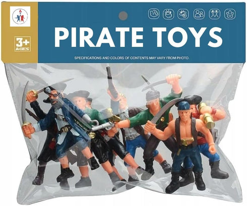8 Piece Pirate Action Figures Playset, Assorted Poses and Weapons, Fun Party Favor for Kids (3.5 inch)