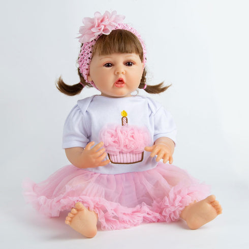 20-23 Inch 2 Set Pink Crown Reborn Baby Dolls Clothes for Pure Handmade Pieces Reborn Doll Baby Girl Clothing