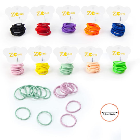 Baby Hair Ties for Thin Hair, Ponytail Holder for Newborn Girls, Multicolor Rubber Bands, 100pcs