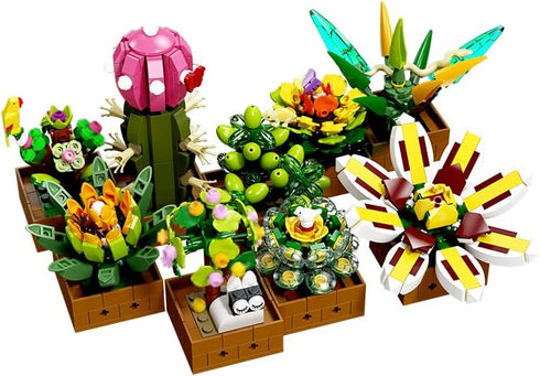Flower and Succulent Plant Combination Set, Artificial Plant Building Blocks, Home Office