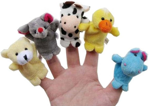 Super Z Outlet Velvet Cute Animal Style Finger Puppets for Children, 10 Animals Set for Playtime.