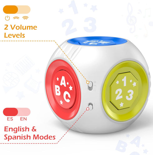Bilingual Cube Learning Toy for 1+ Year Old, Educational Gift for Toddler Age 1-2, Musical Baby Toy 12-18 Month