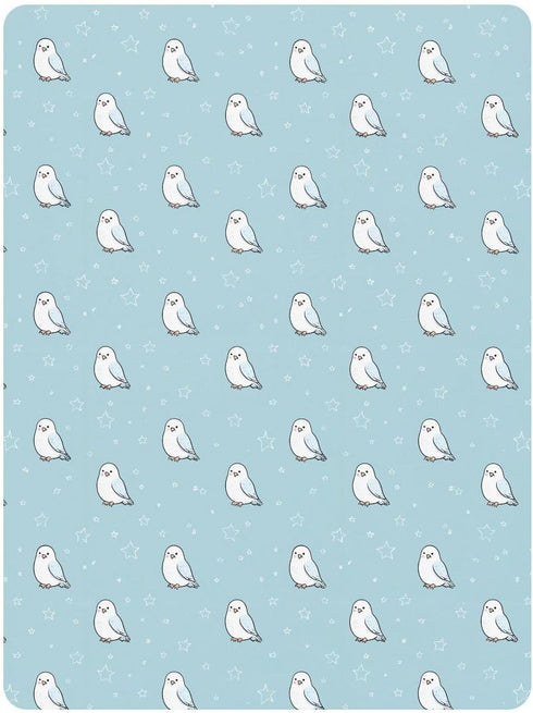 miaozhen 1 Pack 52x28 Cotton Baby Crib Sheets Soft Stretchy Cute Animal Hawk Star Pastel Blue Muslin Toddler Crib Sheet