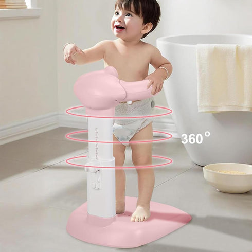 Holder,6 6-36 Baby Shower Stand - Toddler Baby Bath Support with Armrest and Shower Head Levels Adjustable Height