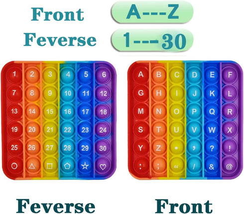 2 in 1 Fidget Toys, ABC Learning and Educational Poppers, Stress Relief Autism Sensory Toys (1 Pack)
