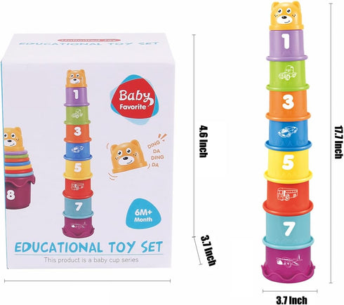 Baby Stacking Nesting Cups Toys for 6 to 12 Months, Bath Toys for Kids Ages 1-3, Montessori Gifts