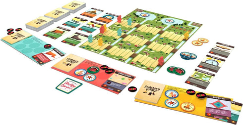 Buffalo Games - Summer Camp - Competitive Family Game Night Deck Building Racing Game - Classic Activities for Ages 10
