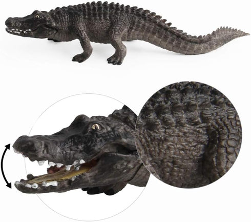 2 Pcs Simulated Crocodiles Model Figure Toy, Realistic Alligator Figurines Collection for Science Educational Props