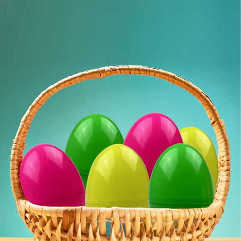 JoFAN 6 Pack Prefilled Jumbo Plastic Easter Eggs with Light Up Dinosaur Bath Toys Inside for Kids Boys Girls Toddlers