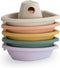 mushie Stackable Bath Boats Toy (Rustic) | Floating Bathtub Toys for Baby & Toddler, Set of 5