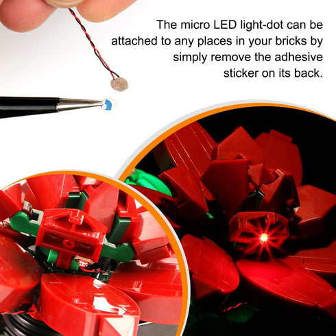 14 Pcs LED Light Bricks for Lego, Building Blocks Night Light, Model Lighting, Decorative Lighting (Red light)