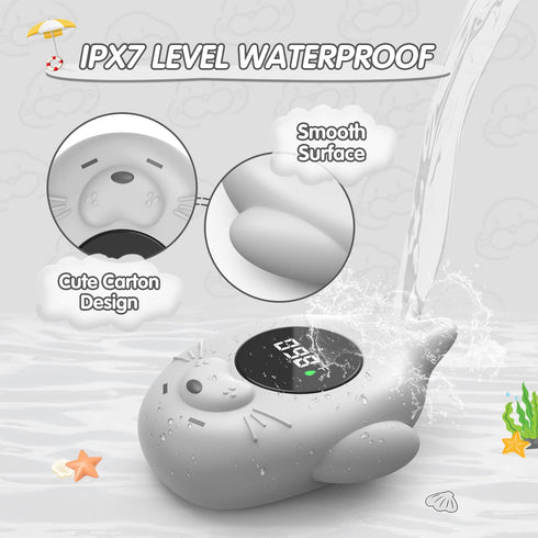 Baby Bath Thermometer Safety, Waterproof Bath Thermometer with Temperature Warning and Auto ON/Off