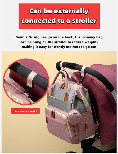 zepingminn Backpack, Diaper Bag Multifunctional Travel Baby Bag with Changing Pad, Insulated Bottle Holders, Pacifier