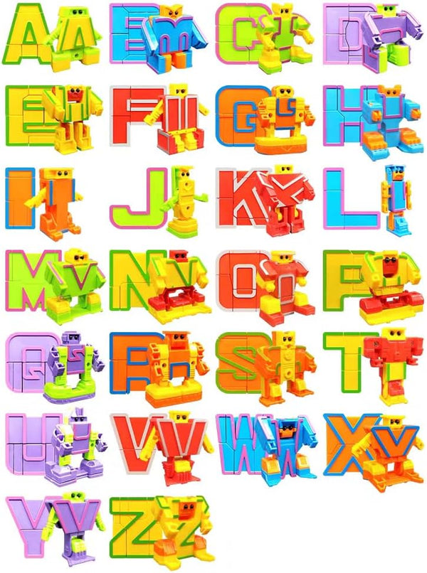 Cyeah Alphabet Robot Toys for Preschool Kids Education, Transforming Robotic Toys 26