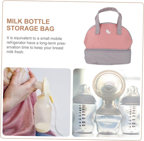 ibasenice Portable Breast Milk Storage Bag for Travel Insulated Cooler Pouch Adjustable Strap Milk Organizer