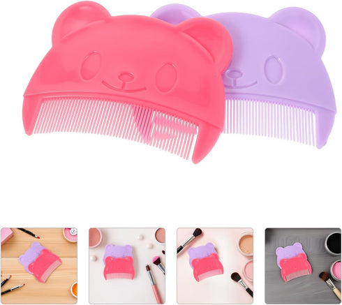 Set Toyvian Bear Shaped Baby Hair Comb - Infant Scalp Brush for Newborn Cradle Cap and Dandruff Removal Gentle Hair