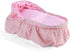 Badger Basket Foldable Doll Rocking Bed with Hood for 22 inch Dolls - Pink/Rosebud