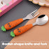 Travel Cutlery Set Baby, 2 PCS Toddler Utensils, Kids Spoon and Fork Self-Feeding, Stainless Steel Fun Baby Silverware