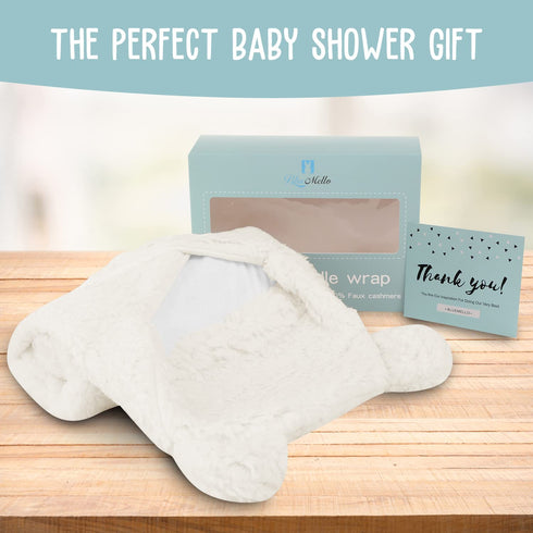 0-6 Baby Swaddle Blanket | Ultra-Soft Plush Essential for Infants Months | Receiving Swaddling Wrap White | Ideal