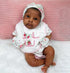 Pinky Lifelike 20 Inch Black Reborn Baby Doll, Soft Body Realistic African American Cloth Body Toy for Kids Age 3+