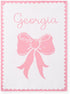 Personalized Name Knit Baby Blanket Custom Woven Bow Design Soft Minimal Comfort