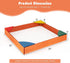 Bottomless 4 3+ HONEY JOY Kids Wooden Sandbox, Outdoor Sand Pit with Built-in Corner Seating, Cedar Backyard Sand Boxes
