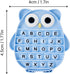 Push Pop Bubble Fidget Sensory Toy, ABC Alphabet Owl Shaped Educational Learning Tool for Kids (Black letters-blue)
