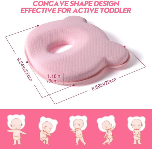 iranc Cozy Memory Foam Travel Pillow,Portable Cute Cartoon Bear Soft and Pillow (Pink)