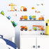 DECOWALL DS-8012 Kids Wall Stickers, Construction Site Cars Island Decals, Peel and Stick Removable for Nursery Bedroom