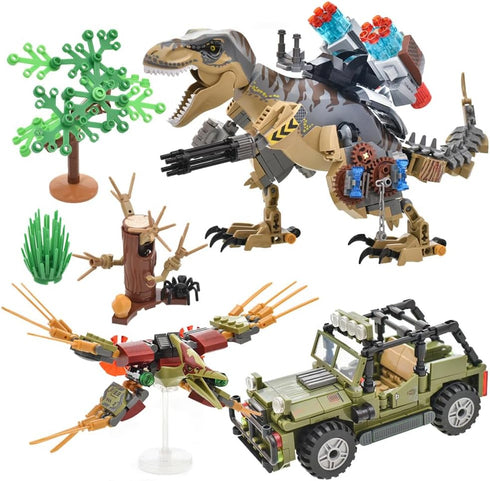 Mesiondy Sets 725 6 8 9 10 11 12 13 14 Building Blocks Toys Pcs for Age Years, Dinosaur Park World,Birthday Gifts