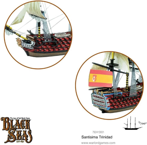 Warlord Black Seas The Age of Sail - Santisima Trinidad for Table Top Ship Combat War Game