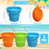 LNCOJOLM Summer Collapsible Bucket Sandbox Kit Toys for Kids, Foldable Bucket Multi Purpose Sand Pail for Garden